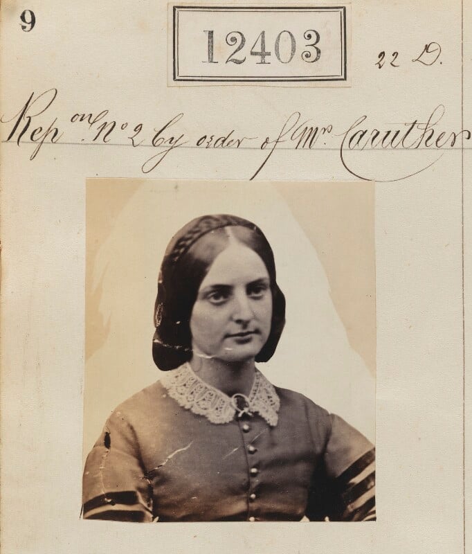 Unknown woman ('reproduction no 2 by order of mrs caruther') npg ax62052