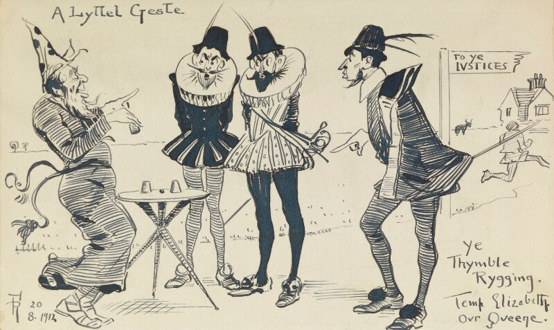 Comic sketch: 'a lyttel geste' (five unknown sitters) npg d43118