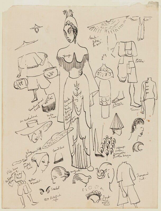 Probably costume designs for 'turandot' npg d3621