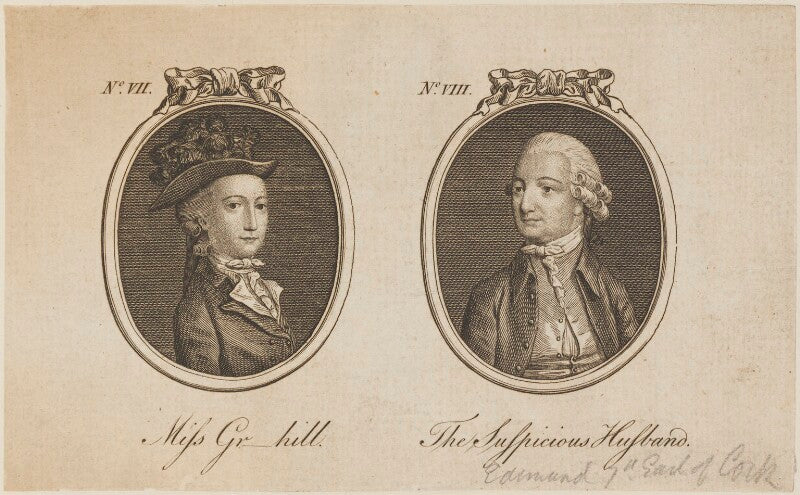 'miss gr hill and the suspicious husband' (miss greenhill; edmund boyle, 7th earl of cork and orrery) npg d14748