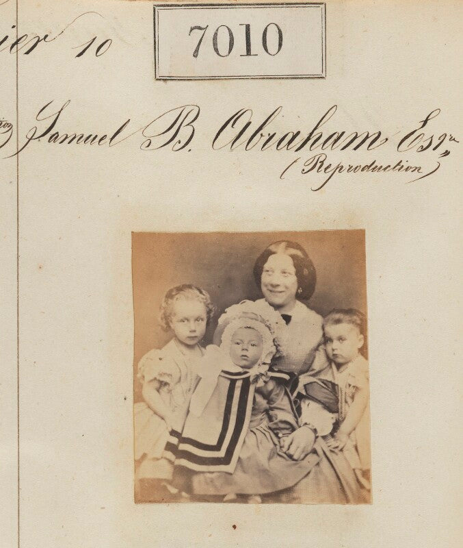 Unknown woman and three unknown children ('samuel b. abraham. reproduction') npg ax56926