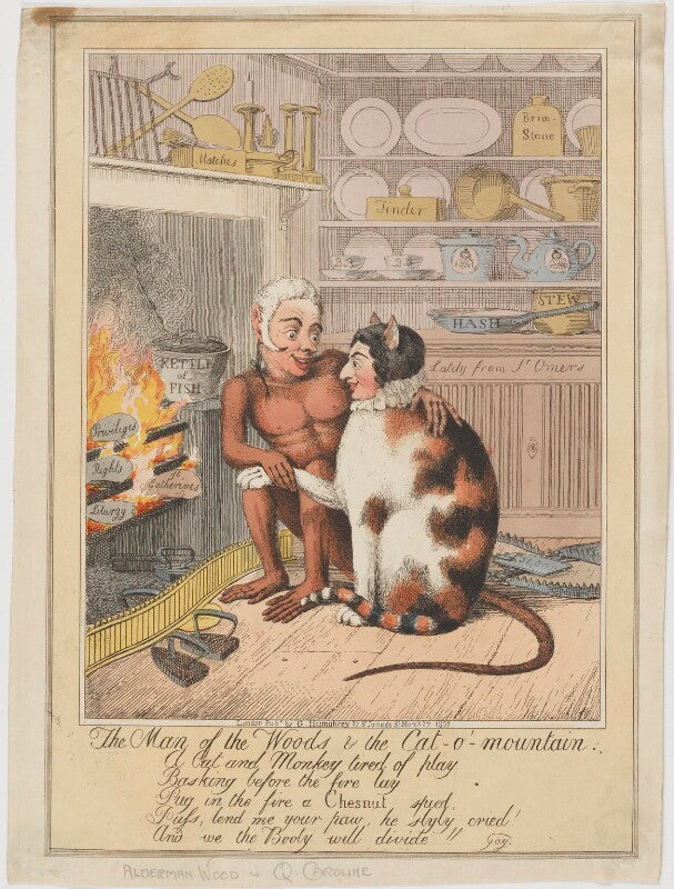 The man of the woods & the cat o' mountain (sir matthew wood, bt; princess caroline of brunswick wolfenbüttel) npg d8094