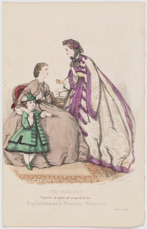 'the fashions'. home toilet and toilet de chambre, april 1863 npg d48003