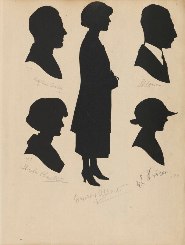 Sheila charlton (née ross); theophilus charlton; dorothy albert; w. e. hobson and an unknown man npg d46418