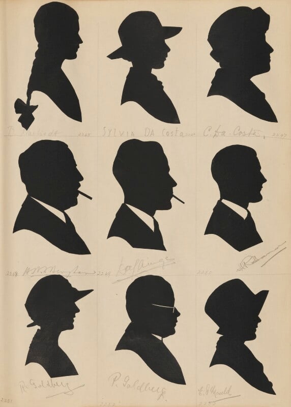 Tourists on the west pier, brighton (b. hartrodt; sylvia da costa; c. da costa; h.w.v. bingham; d.a.f. ainger?; h.r. hannon?; r. goldberg; p. goldberg; e.g. mould) npg d46534