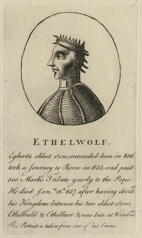 Ethelwulf, king of the west saxons, king of wessex npg d23573