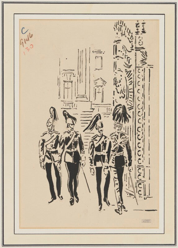 Horse guards at buckingham palace (unknown sitters) npg d3626