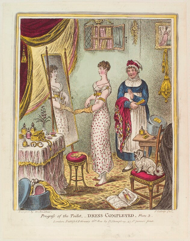 'progress of the toilet dress completed plate 3' npg d12946