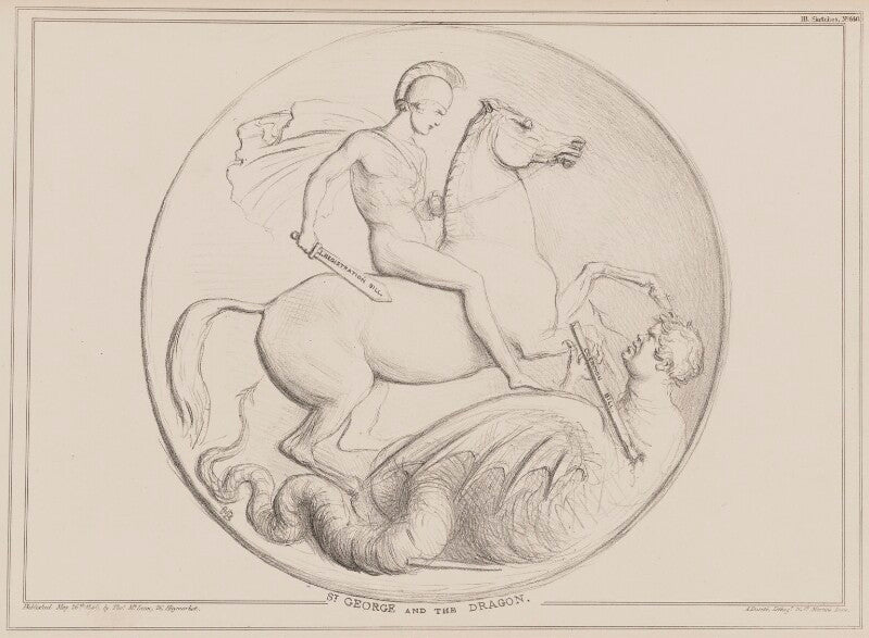 St george and the dragon (edward stanley, 14th earl of derby; daniel o'connell) npg d41574