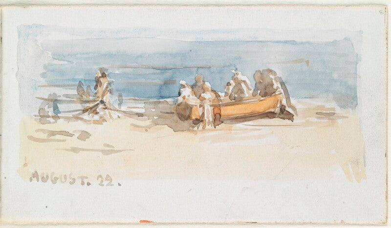 Study of figures and boat on the beach npg d23146(8)