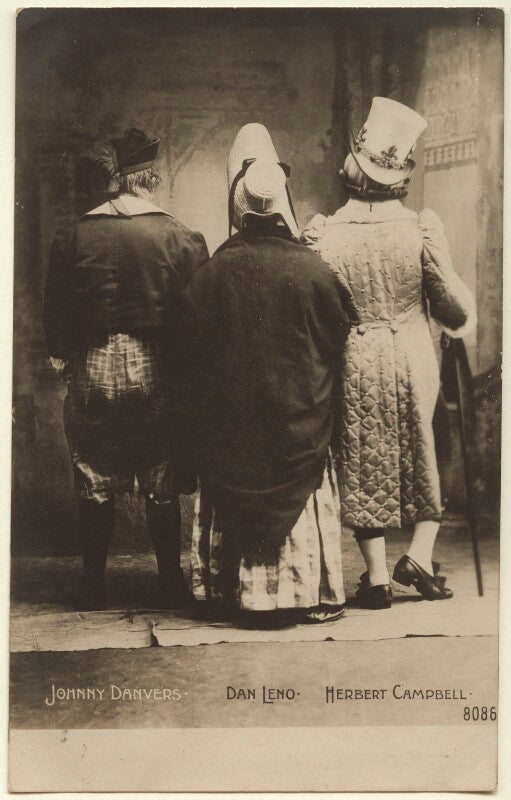 Johnny danvers, dan leno and herbert campbell in 'jack and the beanstalk' npg ax160022