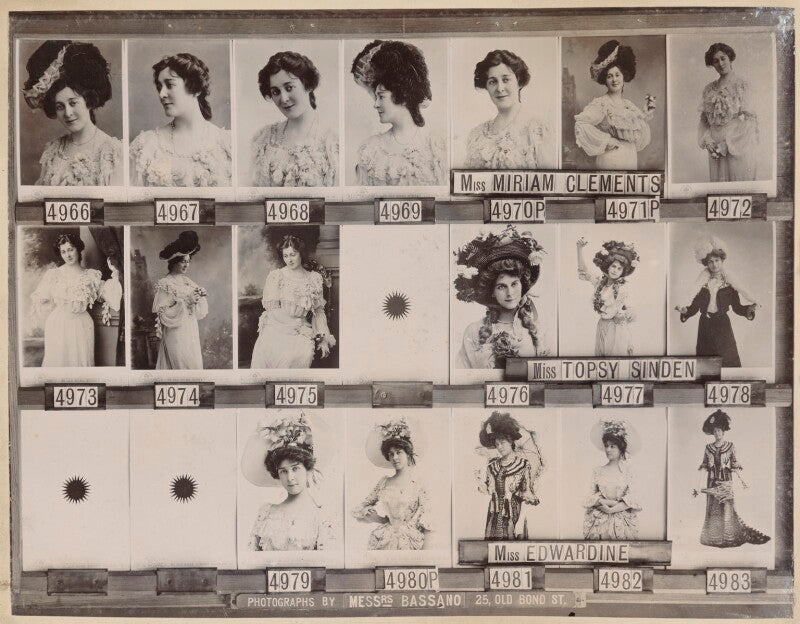 Miriam clements; topsy sinden; miss edwardine npg ax136818