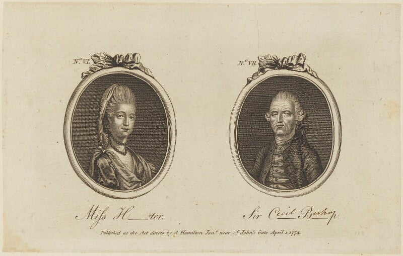 'miss h ter. and sir c b p' (sophia hunter; sir cecil bishopp, 6th bt) npg d15364