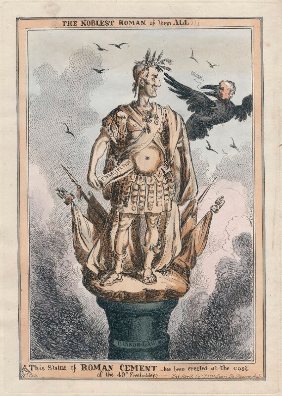 The noblest roman of them all! this statue of roman cement has been erected at the cost of the 40s freeholders npg d48755