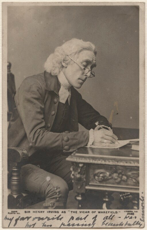Sir henry irving as dr primrose, the vicar of wakefield, in 'olivia' npg ax137398