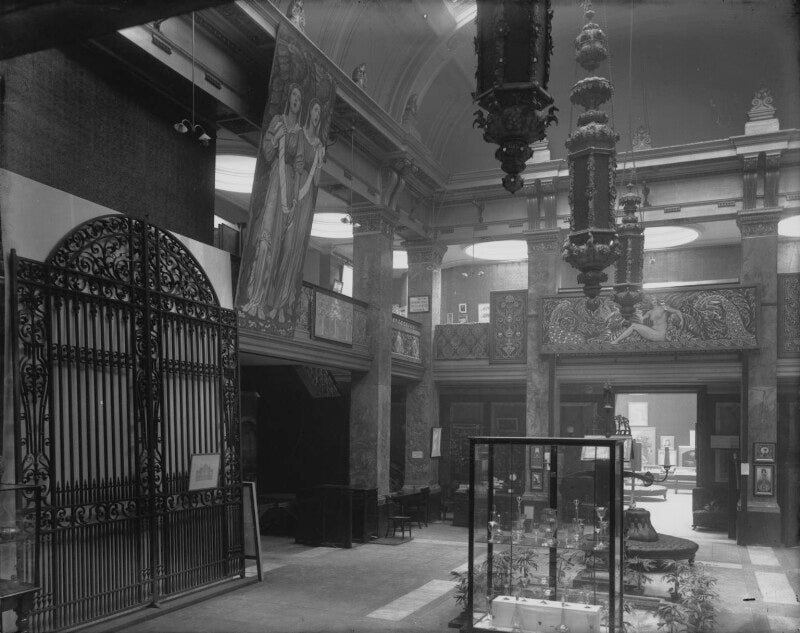 Interior of the fifth arts and crafts society exhibition at the new gallery (central hall) npg x200689