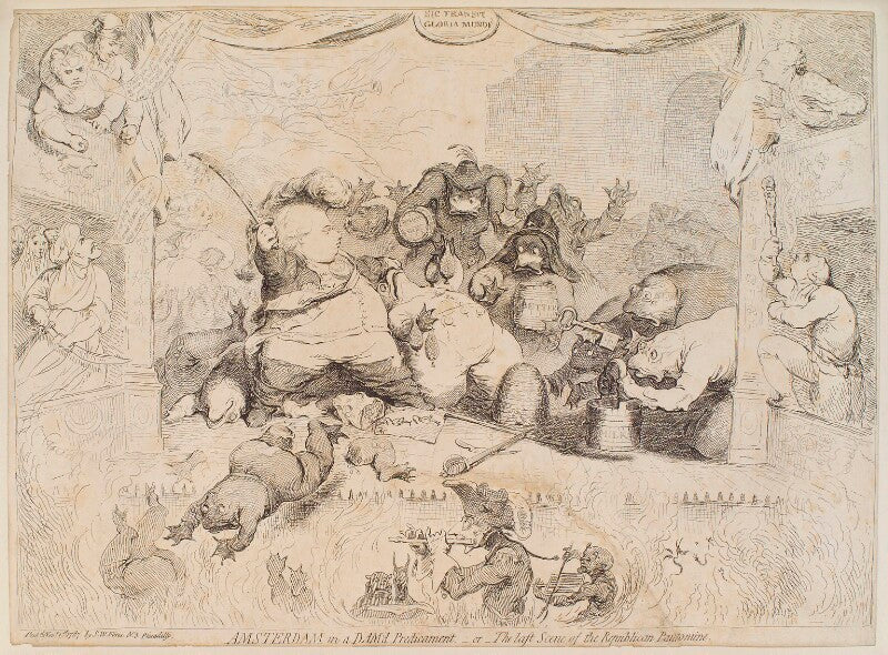 'amsterdam in a dam'd predicament, or the last scene of the republican pantomime' npg d12995