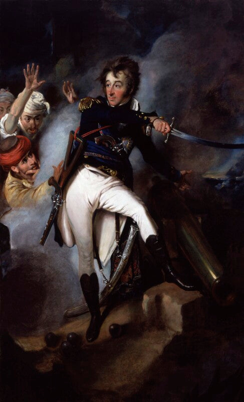 Sir sidney smith; possibly ahmad pasha al jazzar ('jazzar or djezzar pasha') and two unknown men npg 832