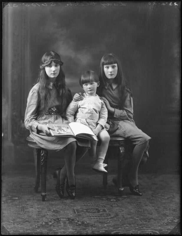 Aymée lavender dower (née clerk); sir john dutton clerk, 10th bt; susan rosemary dacre law (née clerk) npg x120501