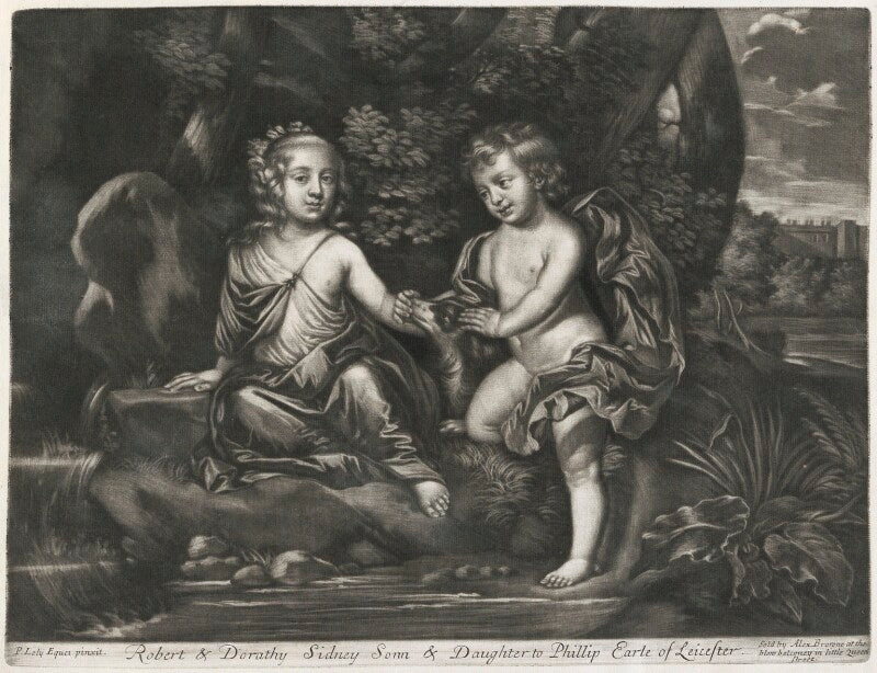 Dorothy cheeke (née sidney); robert sidney, 4th earl of leicester when children npg d11426