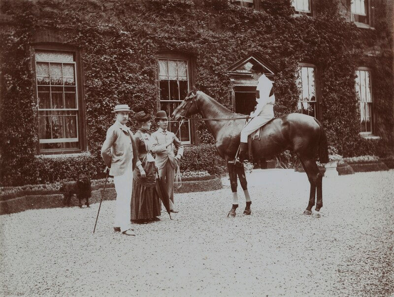 George manners astley, 20th baron hastings; elizabeth evelyn hastings (née harbord), lady hastings; frederick archer and an unknown man npg x76938