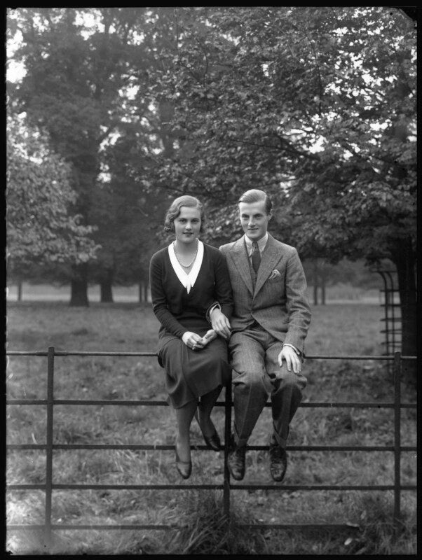 Patricia kenneth child villiers (née richards), countess of jersey (later filmer wilson, later laycock); george francis child villiers, 9th earl of jersey npg x34483