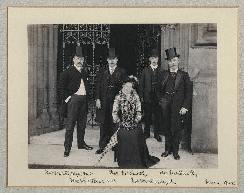 William m'killop; patrick aloysius m'hugh; mrs mccarthy; mr mccarthy jr; mr mccarthy npg x135488