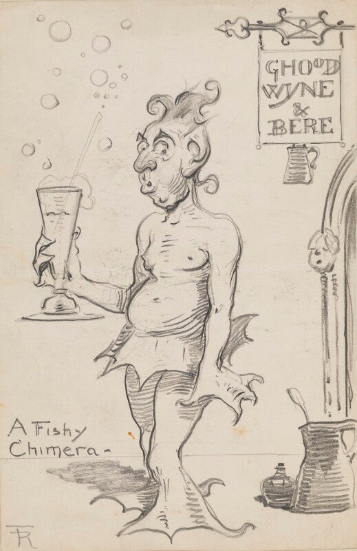 Comic sketch; 'a fishy chimera' npg d43219