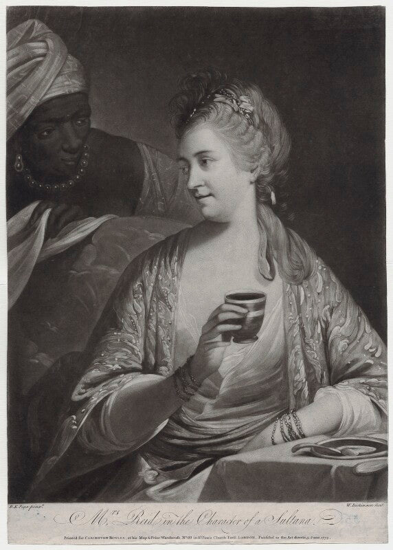 'mrs reid in the character of a sultana' (mrs reid and an unknown woman) npg d42267