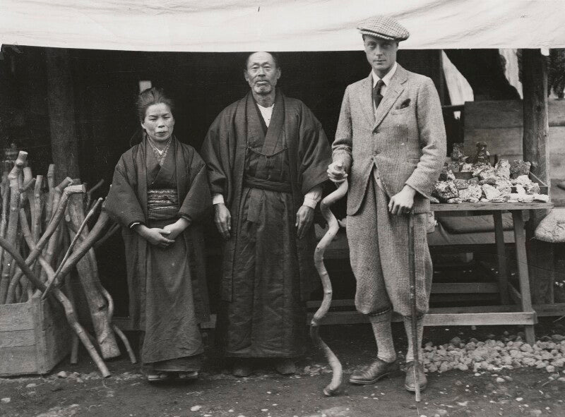 Prince edward, duke of windsor (king edward viii) with two unknown people npg x194396