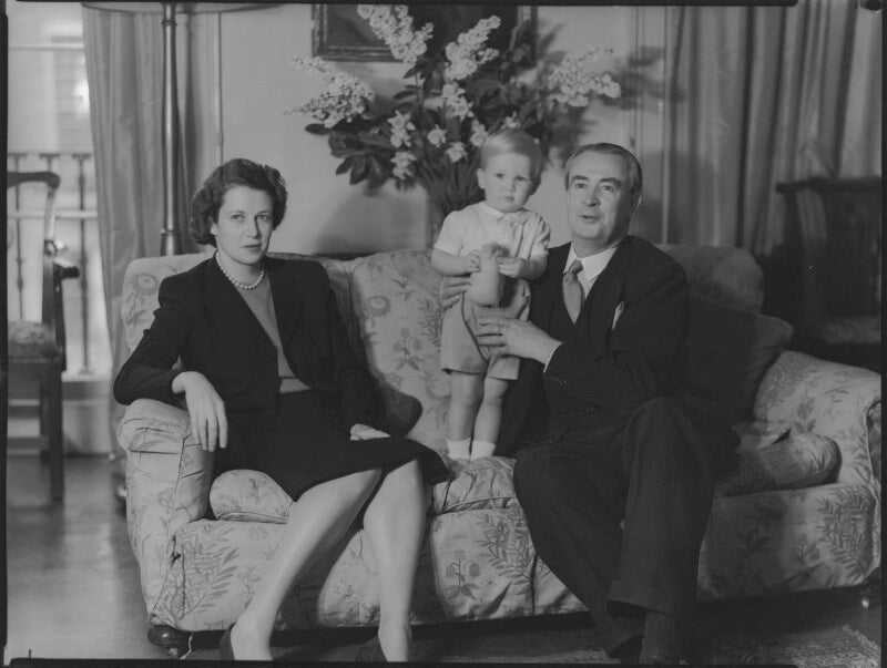 Lady moyra blanche madeleine browne (née ponsonby); desmond john michael browne; sir denis john wolko browne npg x97189