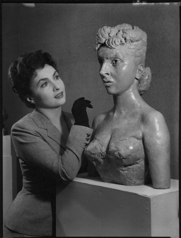 Gina lollobrigida with her bust by sir jacob epstein npg x136765