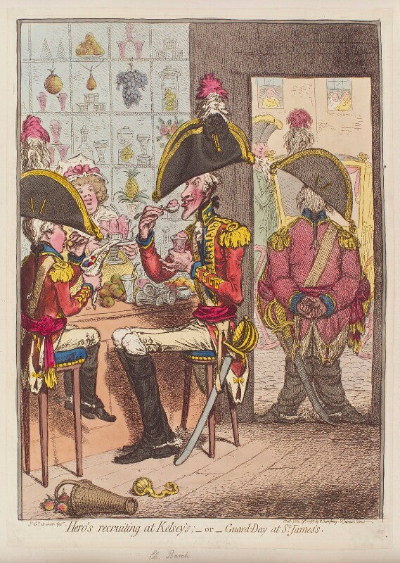 'hero's recruiting at kelsey's; or guard day at st james's' npg d12617