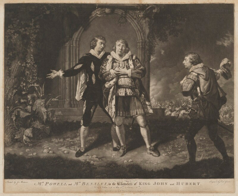 'mr. powell and mr. bensley in the characters of king john and hubert' npg d40461