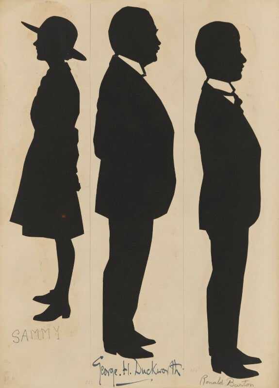 Visitors to st luke's church bazaar, eltham park (sammy; sir george herbert duckworth; ronald burton) npg d46612