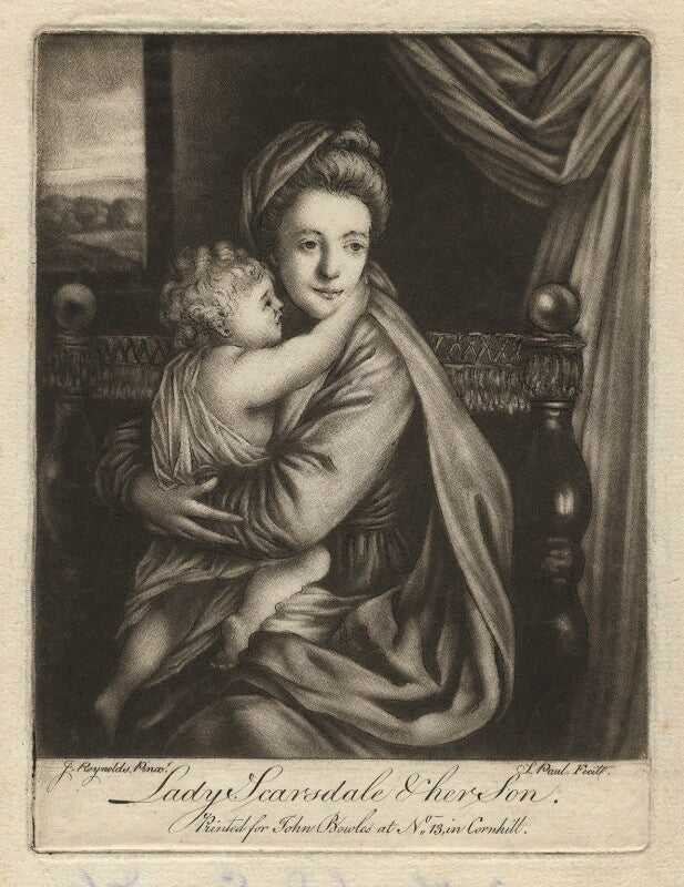 'caroline curzon (née colyear), lady scarsdale with her son the honourable john curzon' (john curzon; caroline curzon (née colyear), lady scarsdale) npg d4167