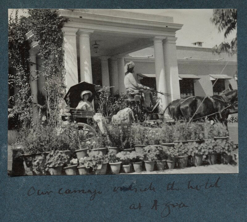 Our carriage outside the hotel at agra' (lady ottoline morrell) npg ax143794