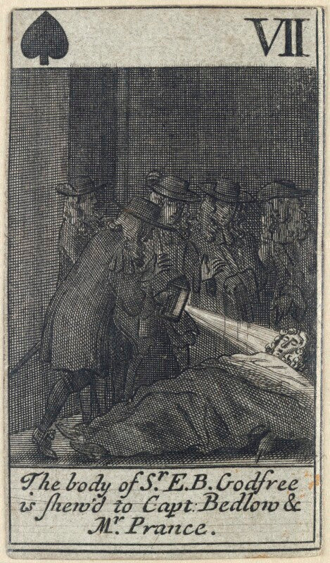 'the body of sr. e.b.godfree is shew'd to capt bedlow & mr prance' npg d23014(g)