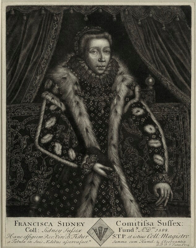 Frances radclyffe (née sidney), countess of sussex npg d25586