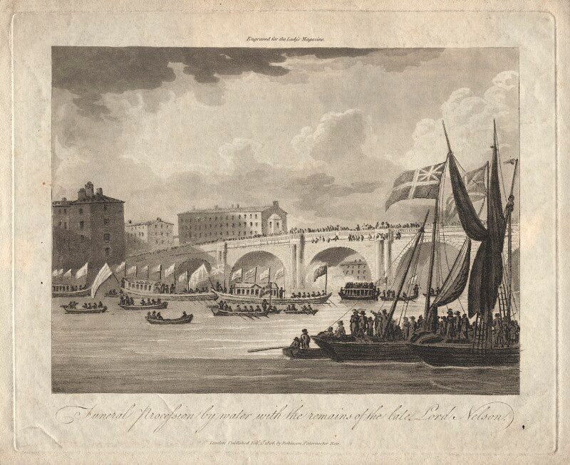 Funeral procession by water with the remains of the late lord nelson npg d10681