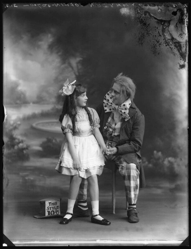 Estelle dudley as alice in 'alice in wonderland'; charles hayden coffin as the mad hatter in 'alice in wonderland' npg x34665