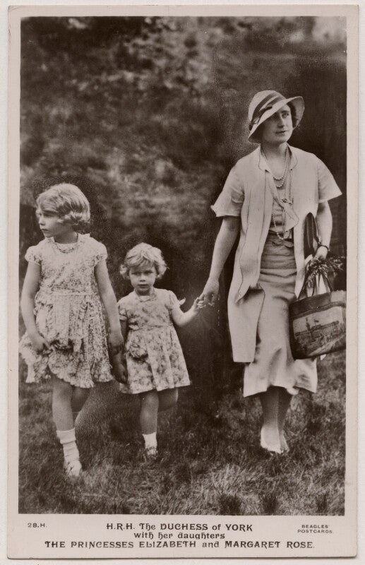 'h.r.h. the duchess of york with her daughters t.r.h. the princesses elizabeth and margaret rose' npg x193133
