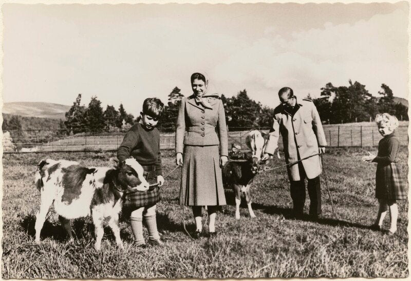 'the royal family at balmoral' (king charles iii; queen elizabeth ii; prince philip, duke of edinburgh; princess anne) npg x193032