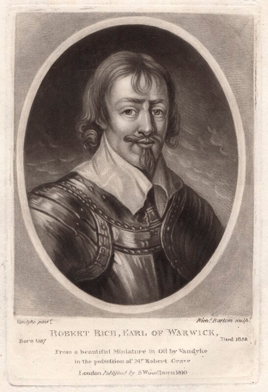 Robert rich, 2nd earl of warwick npg d4640