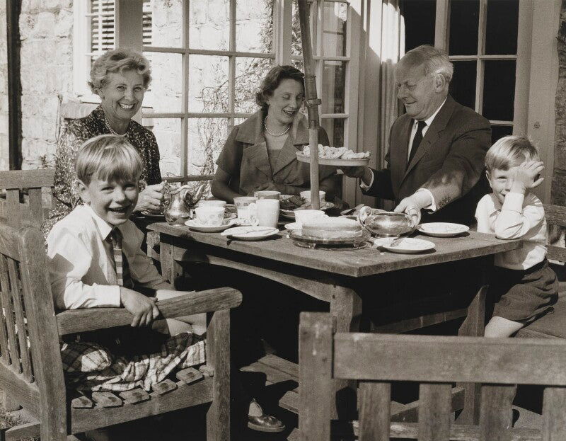 H.e. bates with wife madge, his daughter ann and his two grandsons stephen and jeremy npg x88310