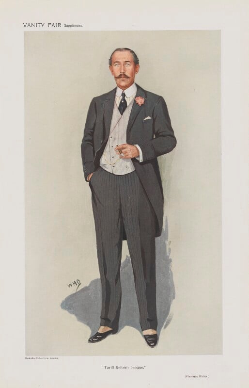 Matthew white ridley, 2nd viscount ridley ('men of the day. no. 1248. "tariff reform league."') npg d45578