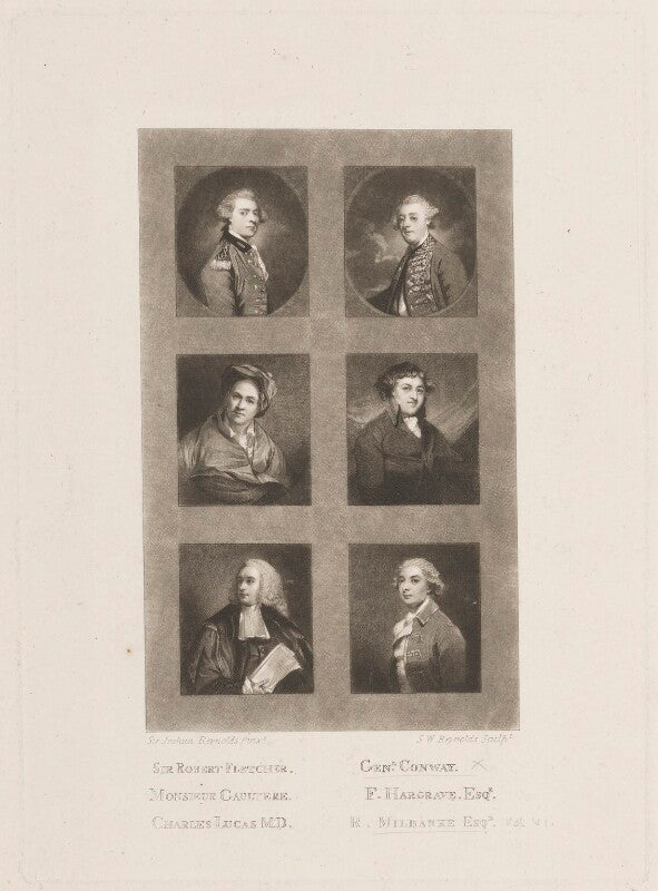 Sir robert fletcher; monsieur gaultere; charles lucas; general conway; francis hargrave; sir ralph noel milbanke, 6th bt npg d14981
