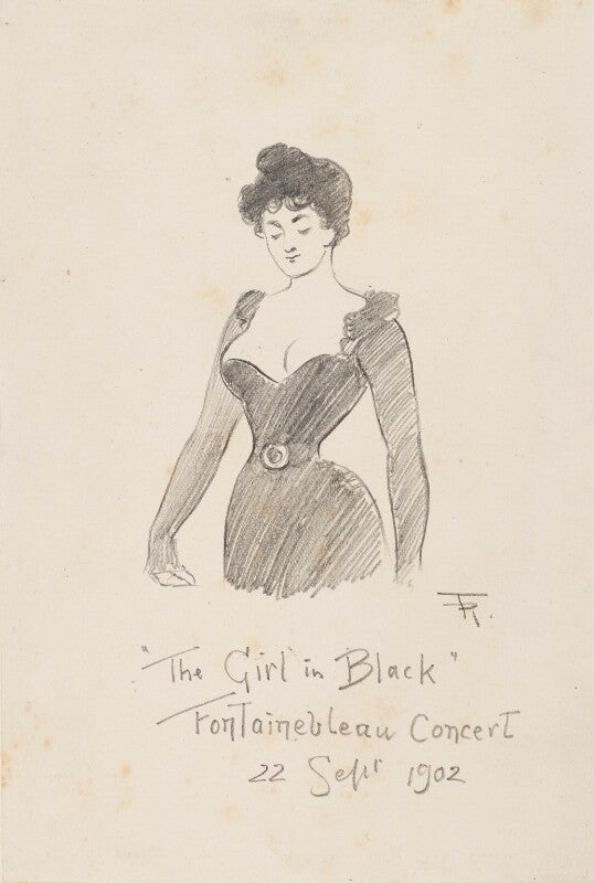 'the girl in black': fontainebleau concert (unknown woman) npg d43069