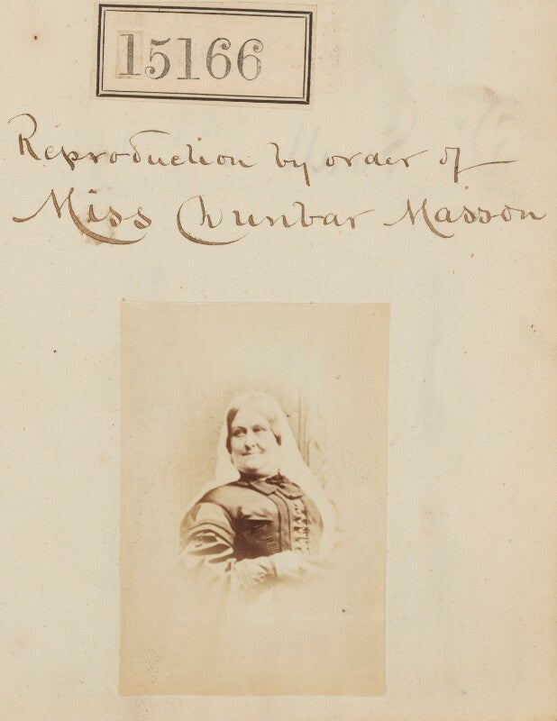 Unknown woman ('reproduction by order of miss chunbar masson') npg ax63407