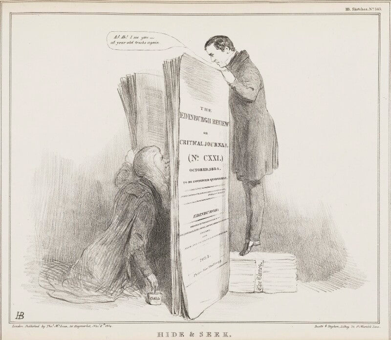 Hide & seek (henry brougham, 1st baron brougham and vaux; john george lambton, 1st earl of durham) npg d41280